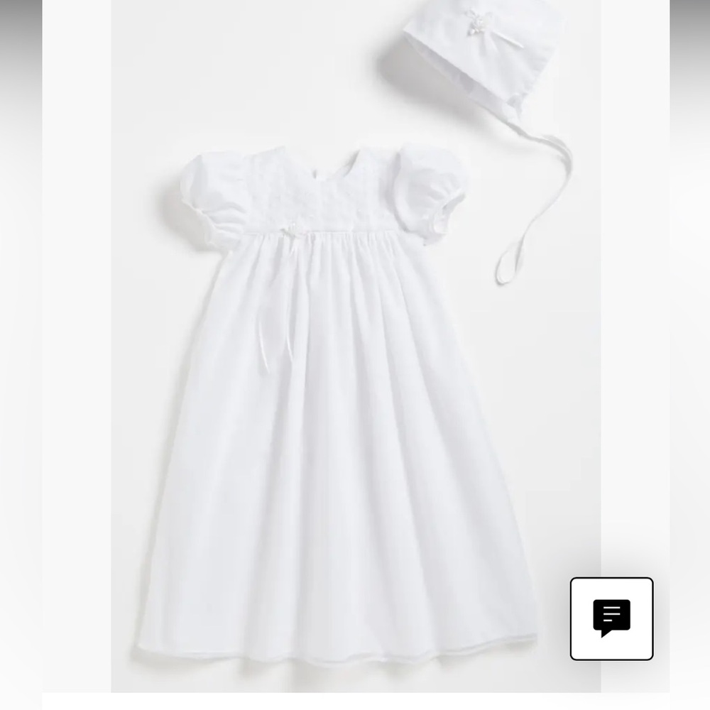 Embroidered Christening Gown & Bonnet
